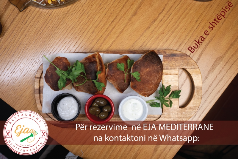 Buka e shtepise nga Restorant EJA MEDITERRANE, rezervim tavoline restorant italian autentik Tirane qender, rezervim darke autentike Tirane qender, restorant kuzhine italiane Tirane qender, restorant italian rezervim darke Tirane qender bllok